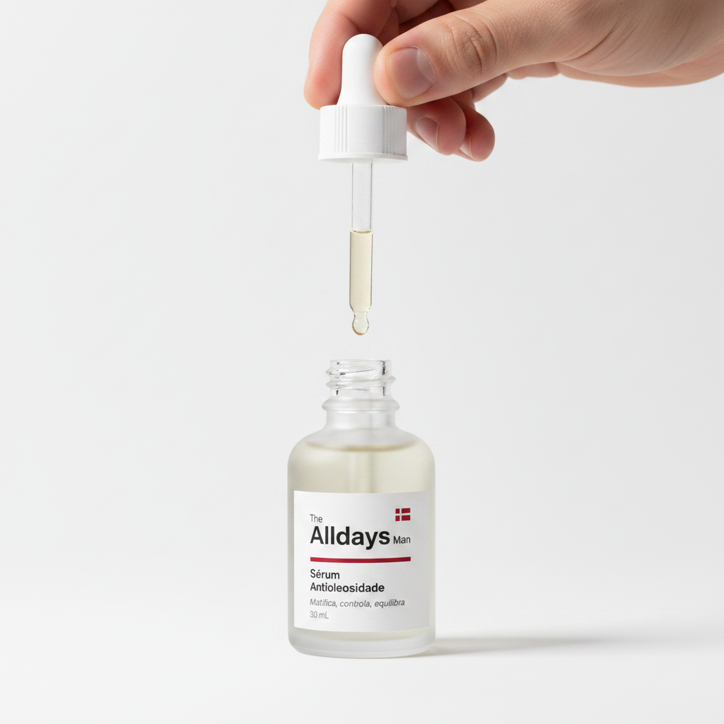 Sérum Antioleosidade — The Alldays Man dropper action shot